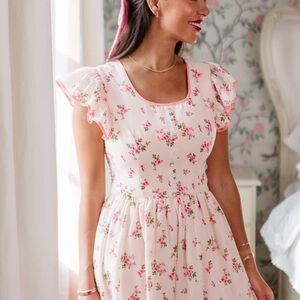 Ivy City Co Pink Ruched Tiered Sundress